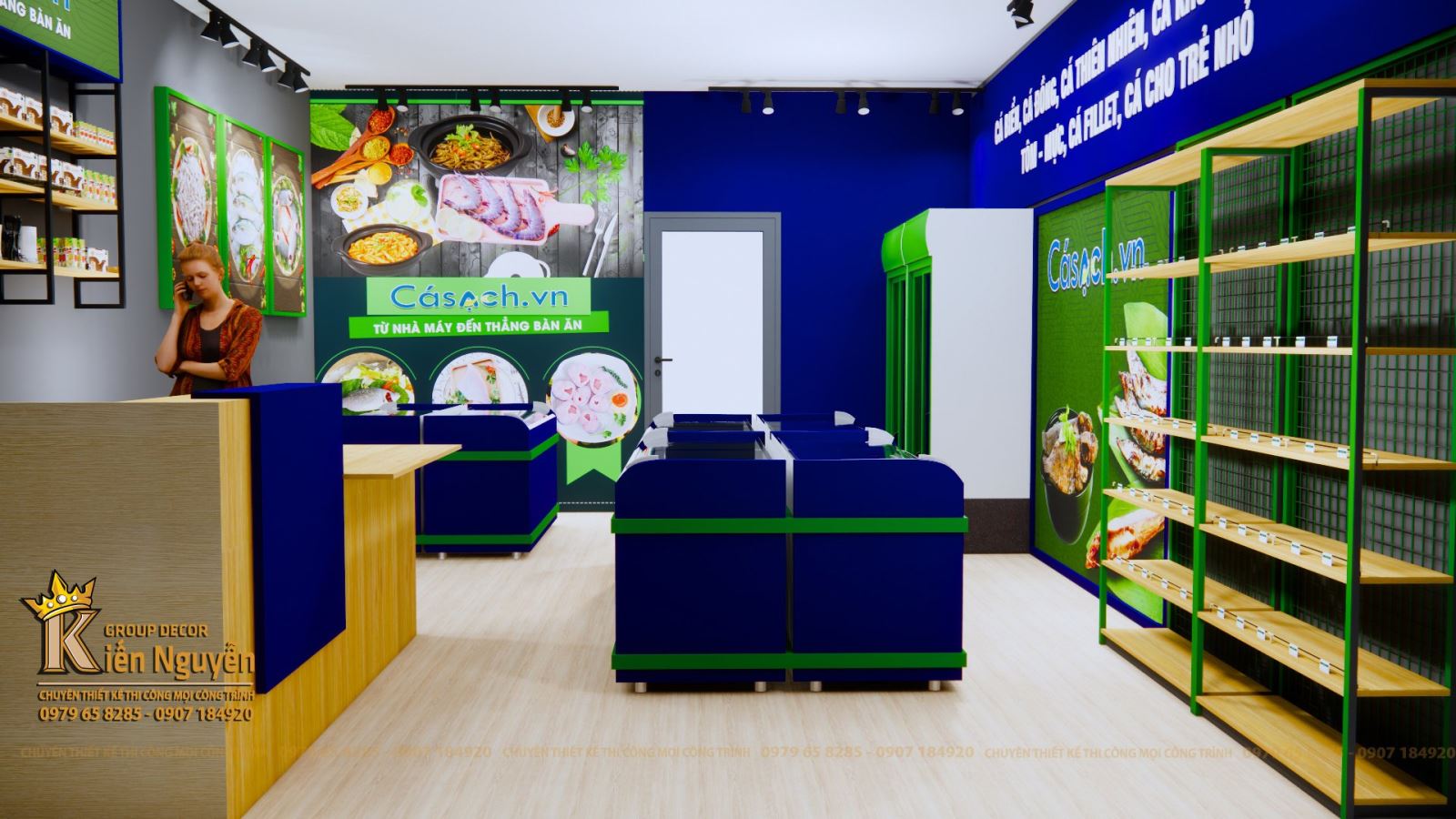 Nội thất siêu thị Cá Sạch